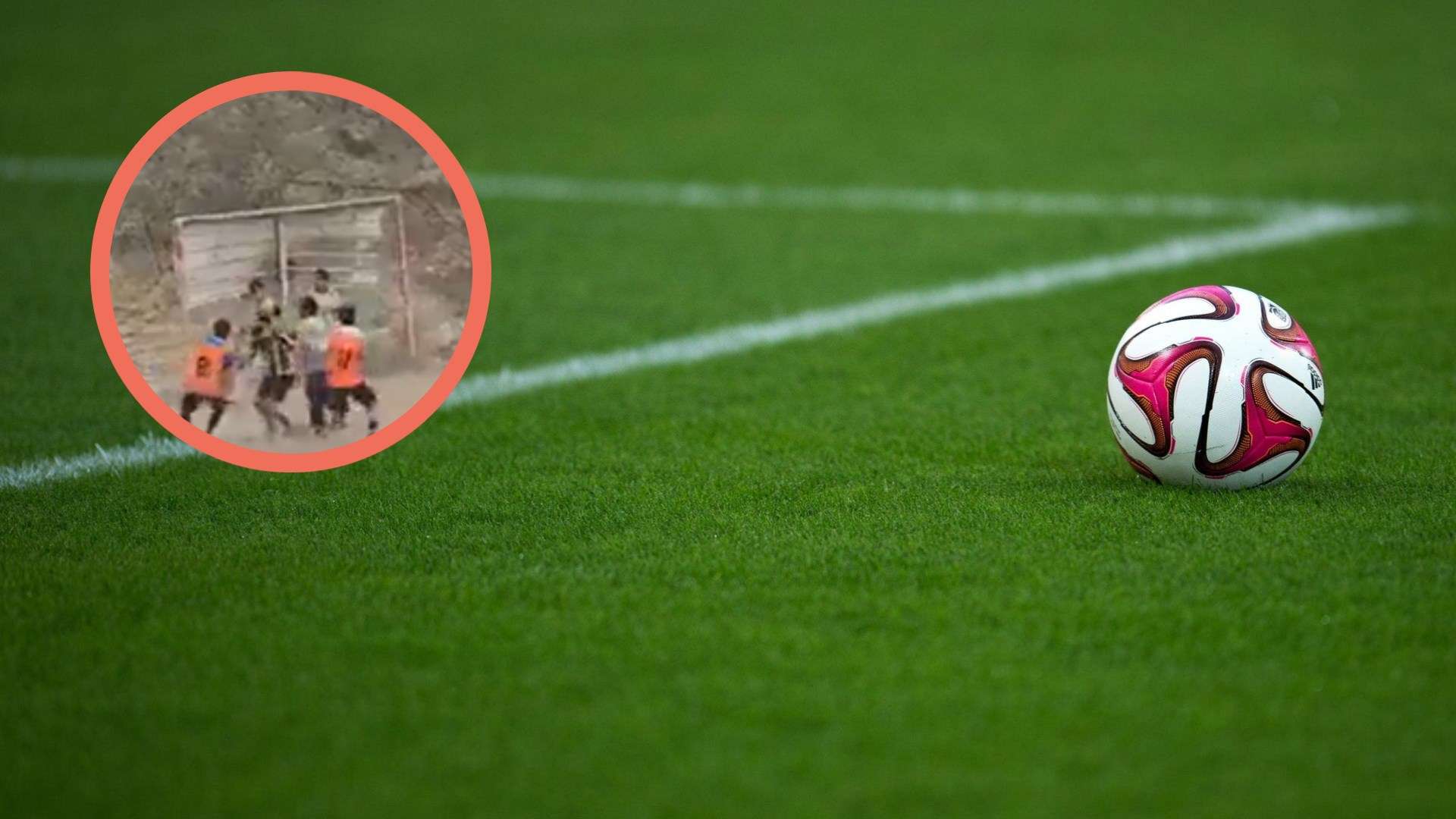 Match in Saudi Arabia at the foot of a mountain