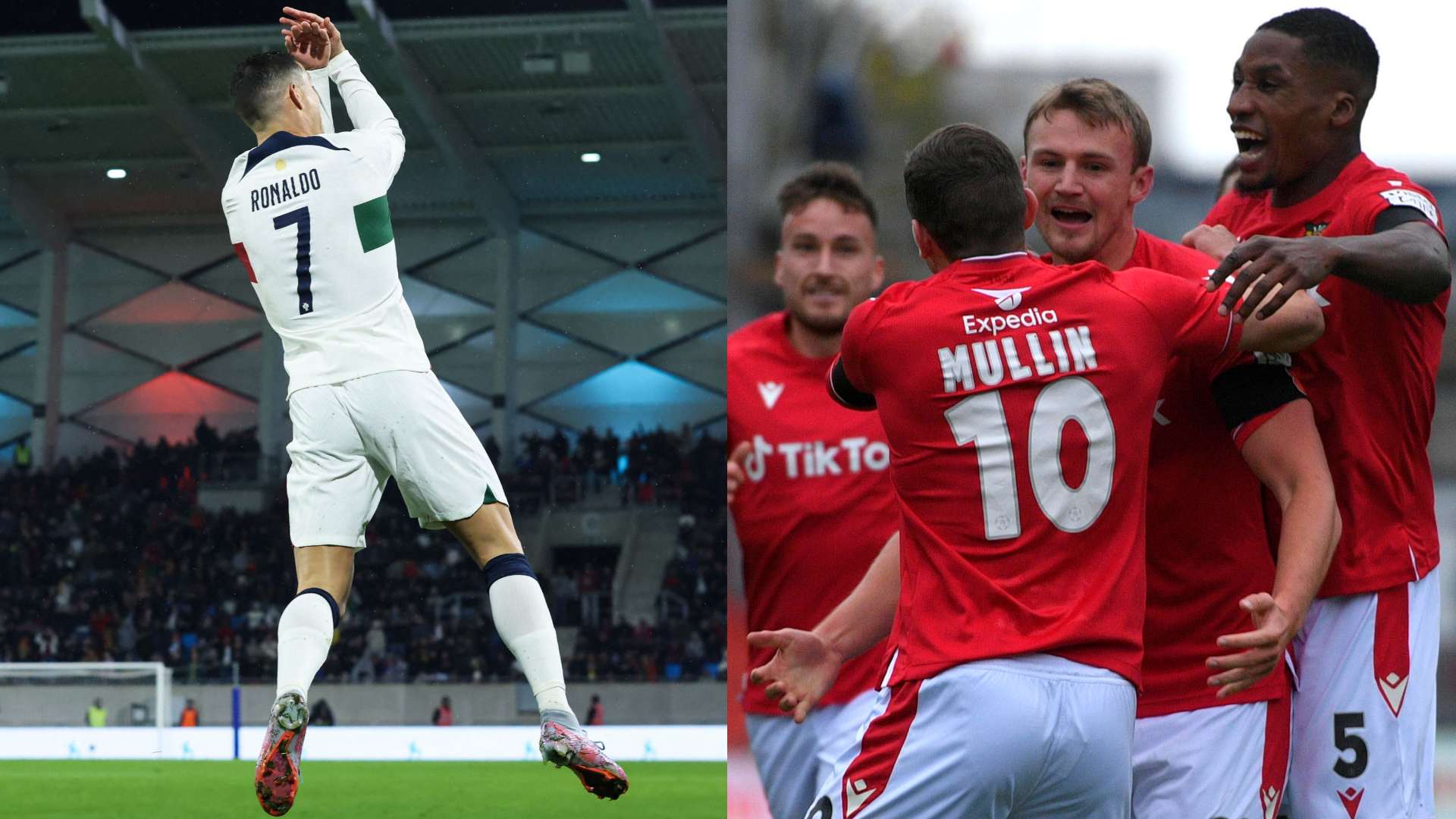 Cristiano Ronaldo celebration Wrexham