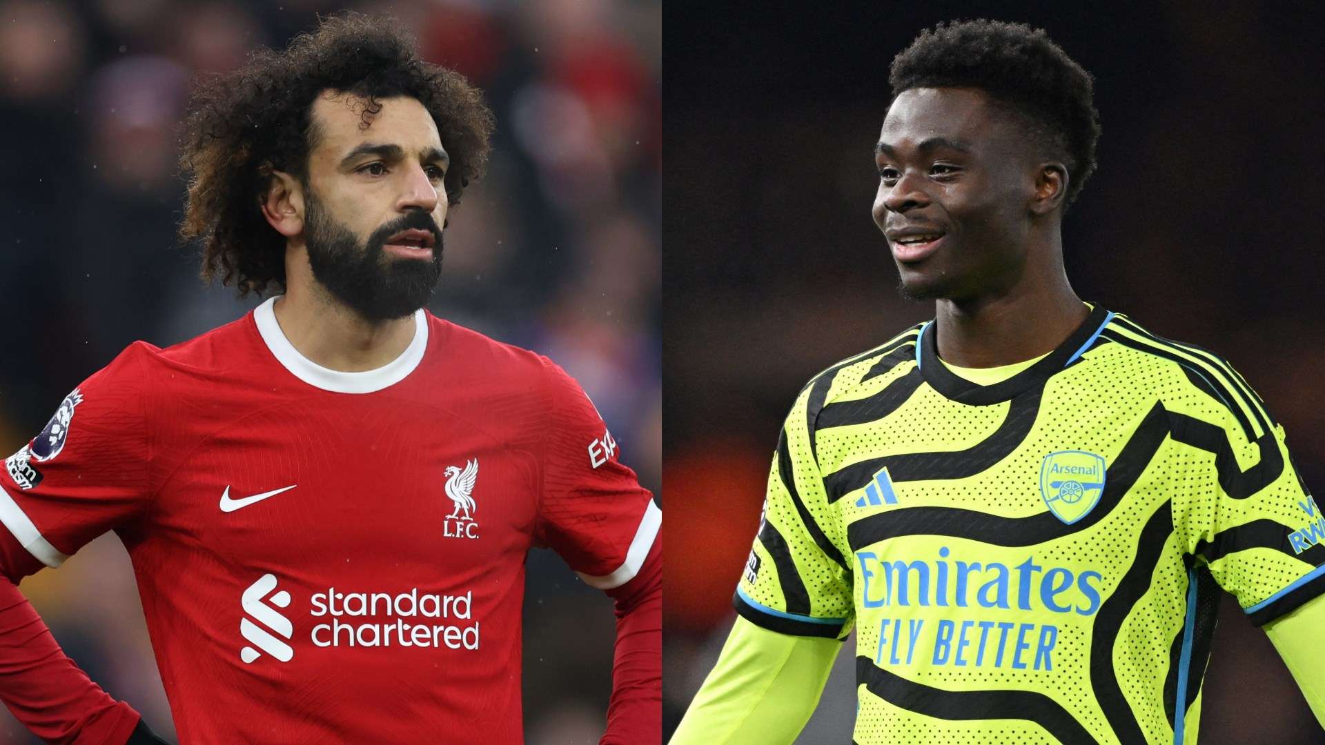 Mohamed Salah Bukayo Saka Liverpool Arsenal 2023-24