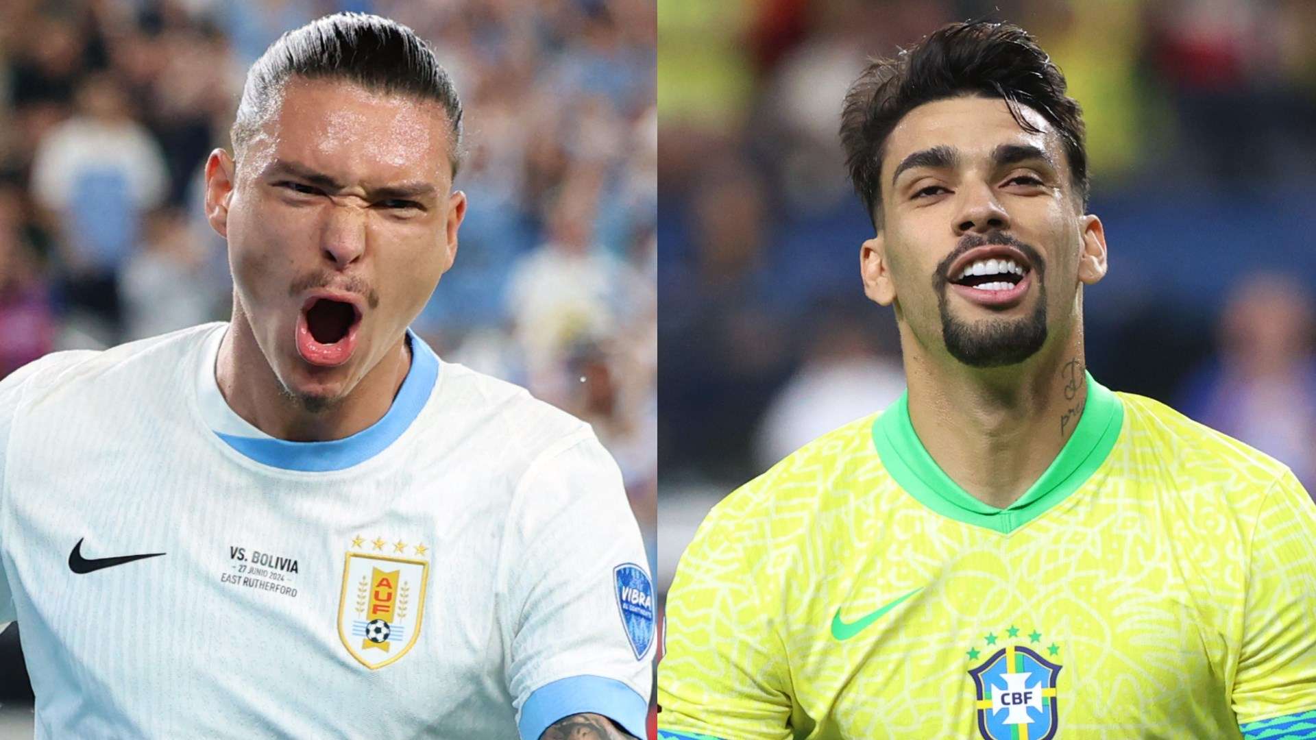 Darwin Nunez Lucas Paqueta Uruguay Brazil Copa America 2024