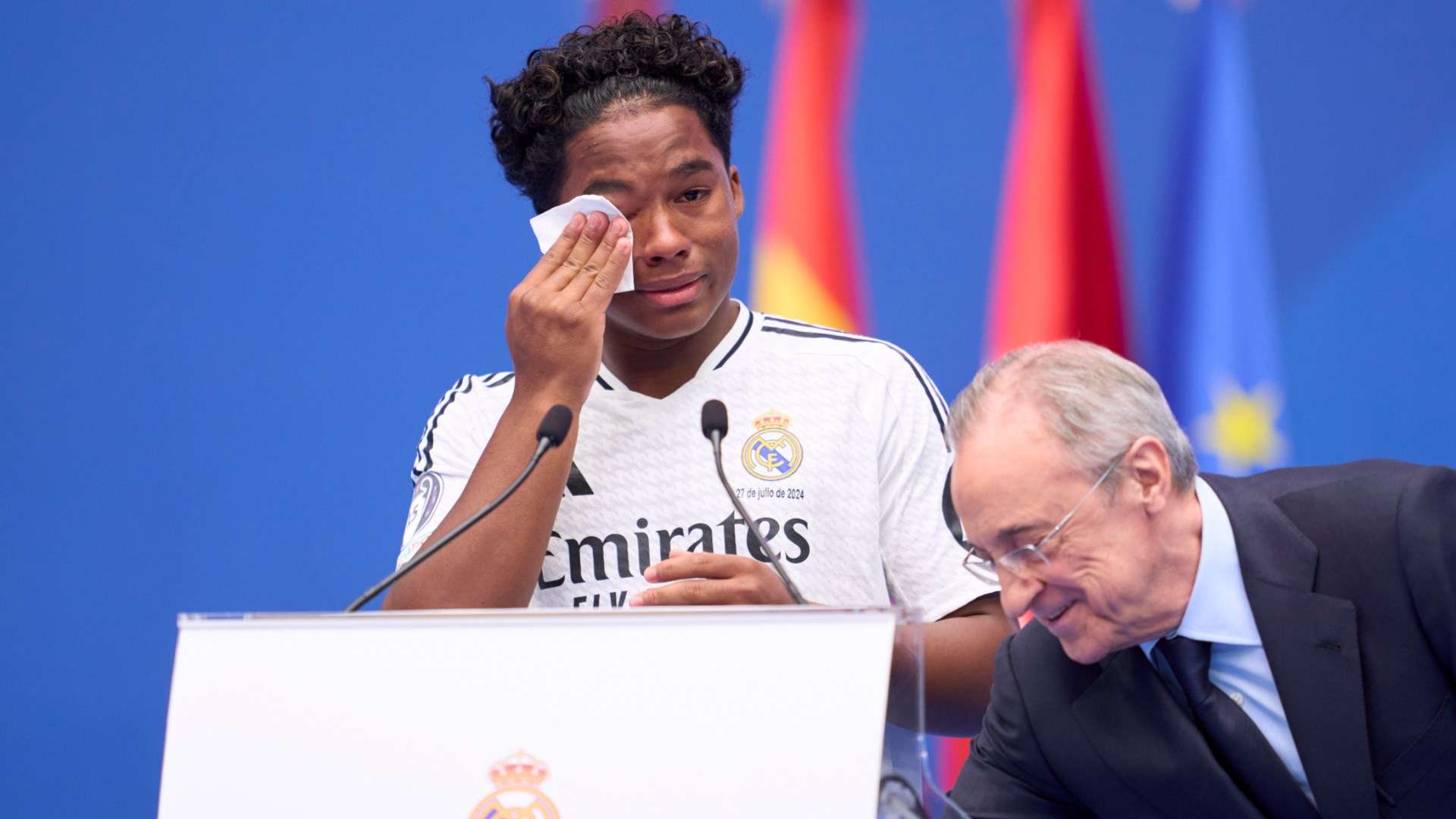 Endrick tears presentation Real Madrid