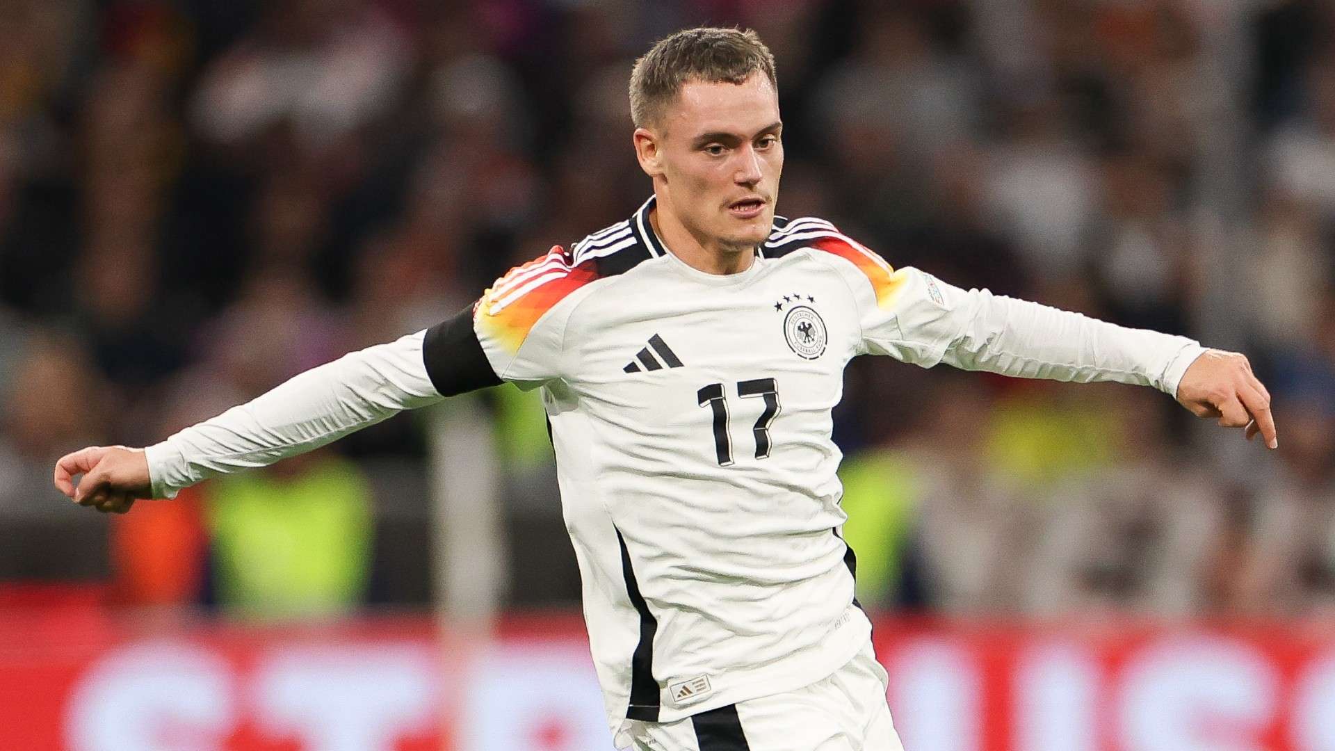 Florian Wirtz of Germany controls the ball