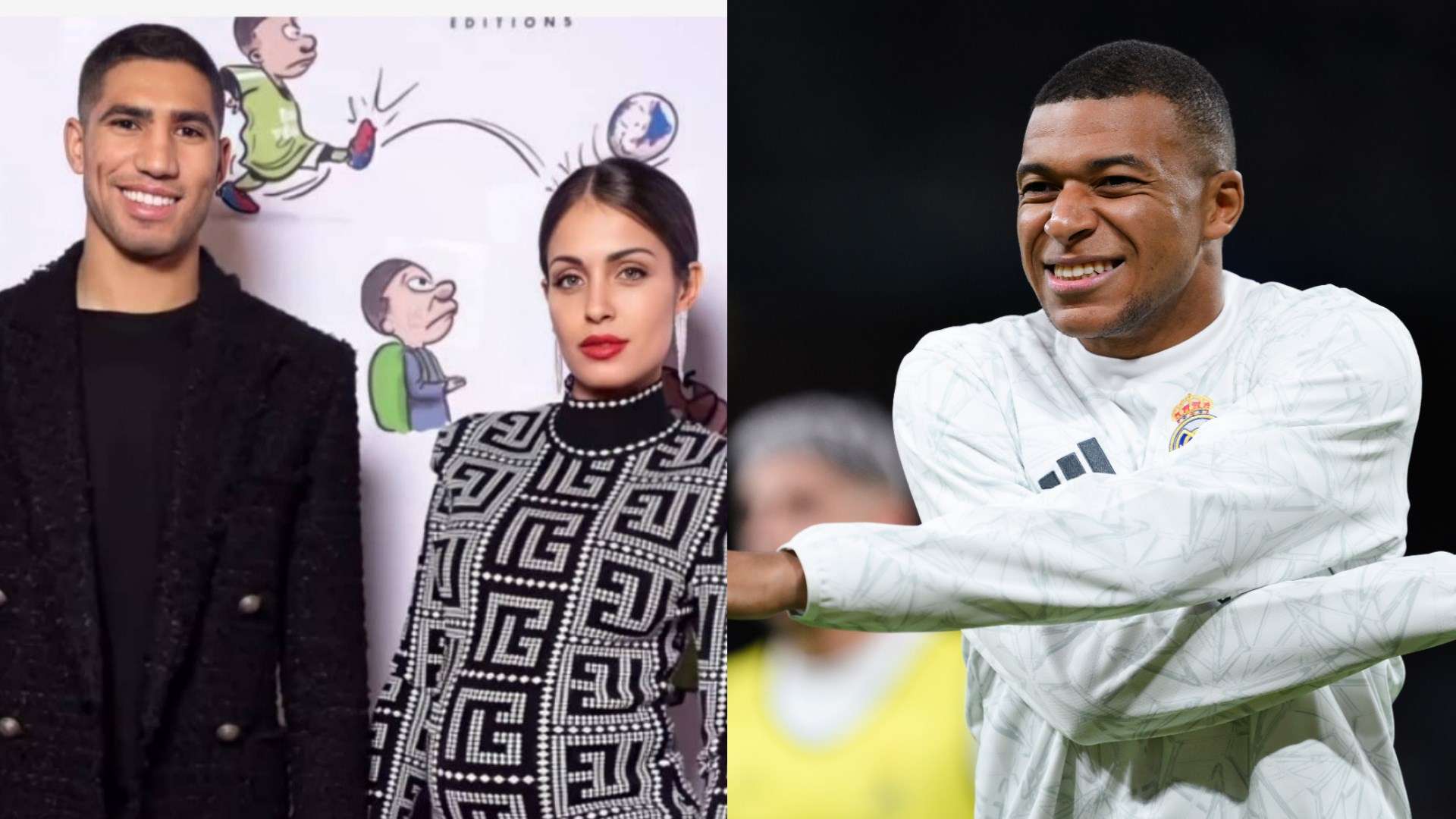 Achraf Hakimi & Hiba Abouk & Mbappe