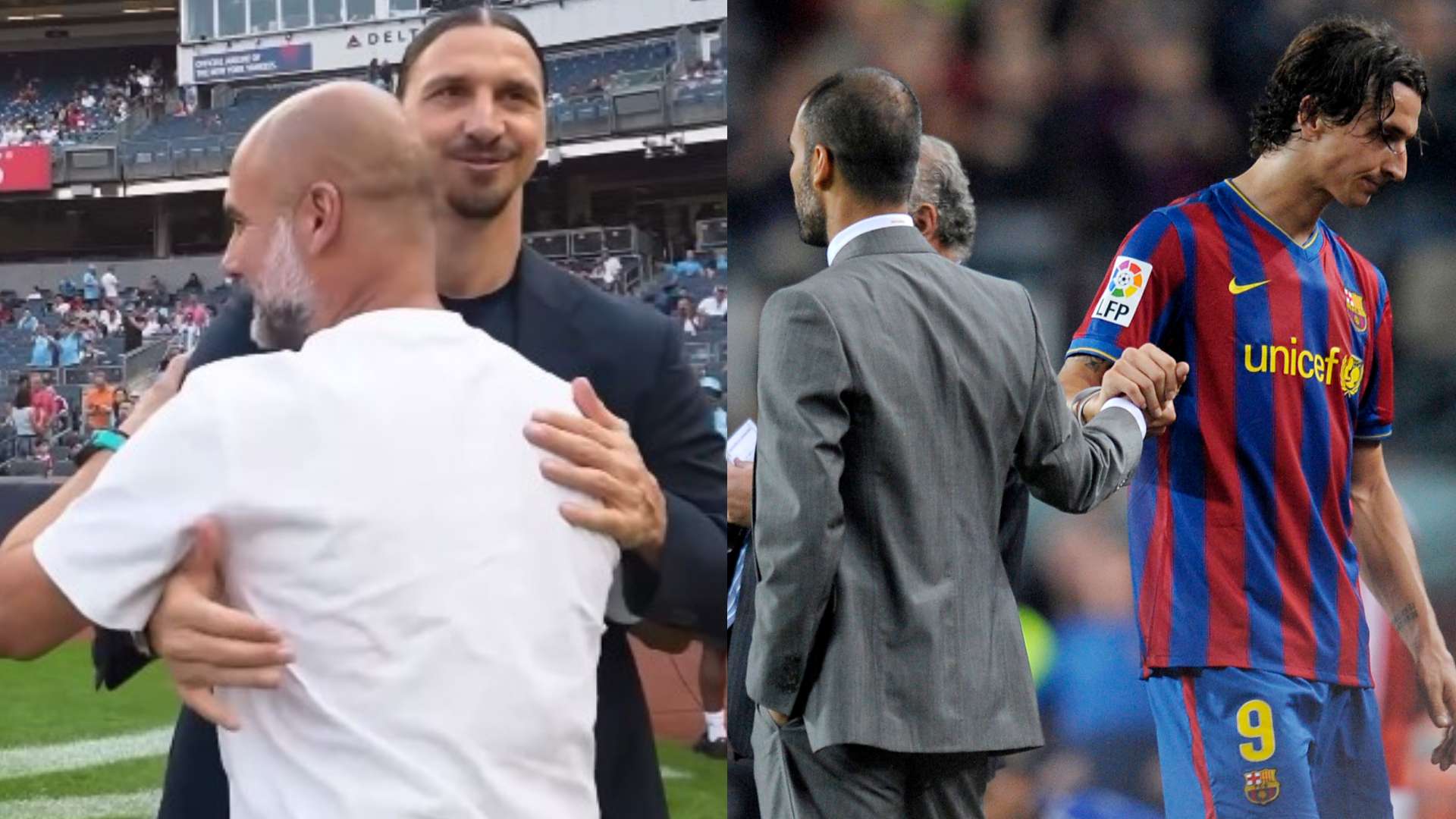 Pep Guardiola Zlatan Ibrahimovic Barcelona 2024 friendly