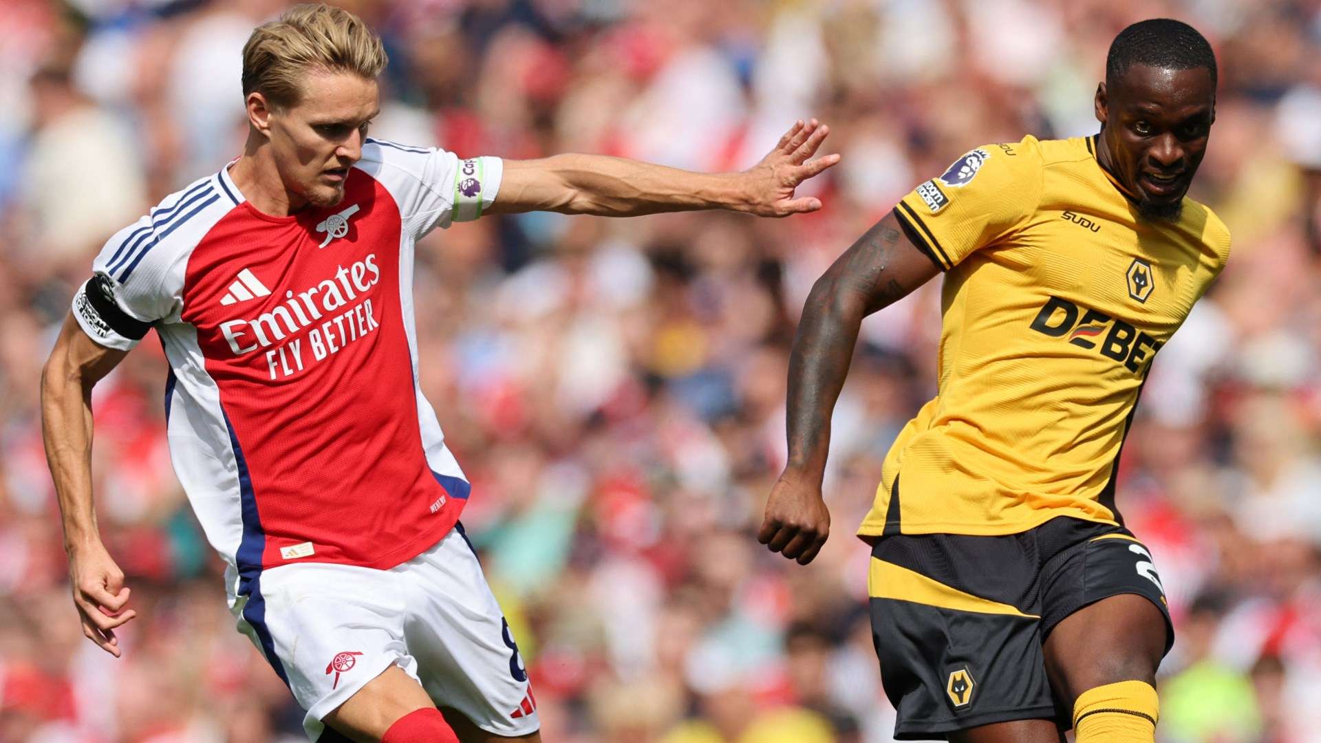 Martin Odegaard Toti Gomes Arsenal Wolves 2024-25